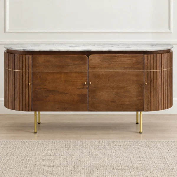 Ortega Brown Marble Sideboard By Coaster Furniture - Image 4