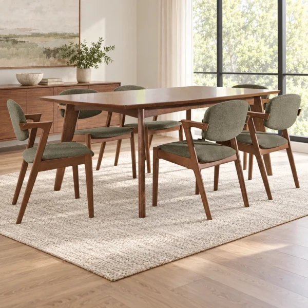 Malone 7-Piece Walnut Dining Table Set By Coaster Furniture - Image 2