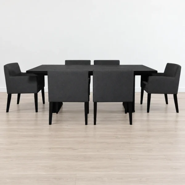 Catherine 7 PC Black Rectangular Dining Set By Coaster Furniture - Image 2