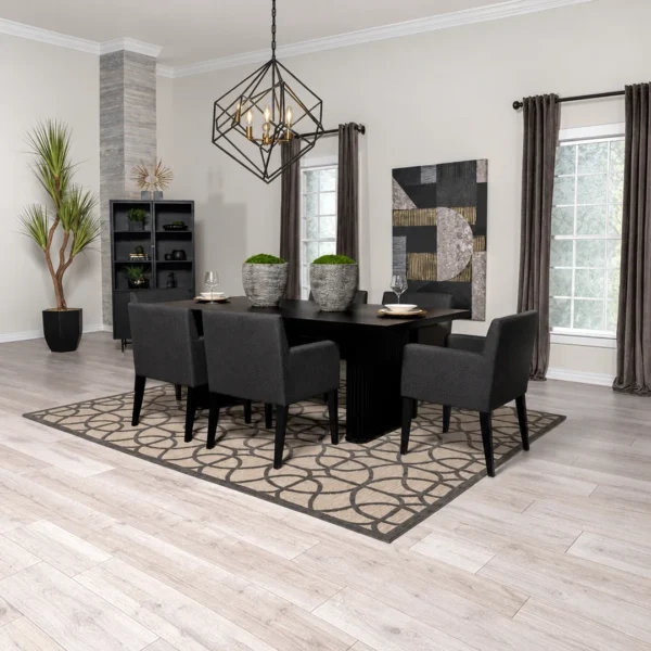 Catherine Gray Fabric Dining Arm Chairs By Coaster Furniture - Image 14