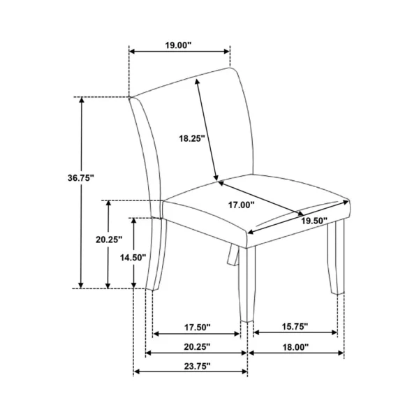 Paxton Blue Fabric Dining Chair Set By Coaster Furniture - Image 27