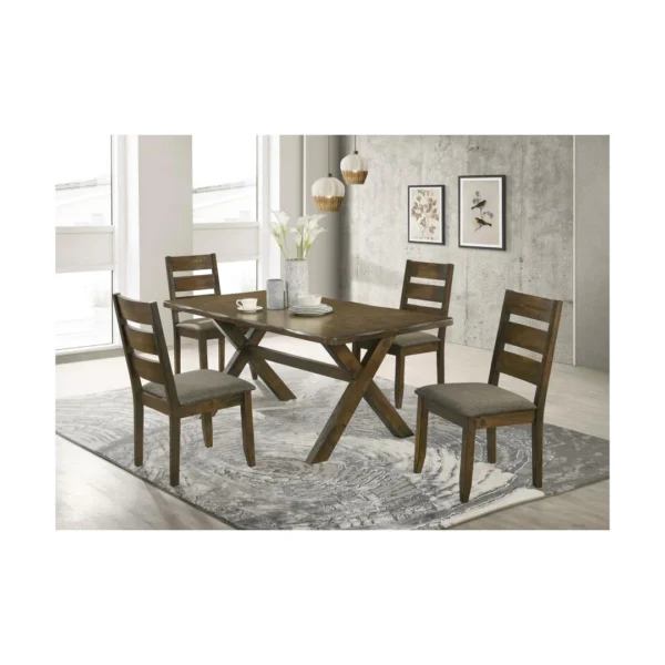 Alston 5 Piece Brown Farmhouse Dining Set By Coaster Furniture - Image 15