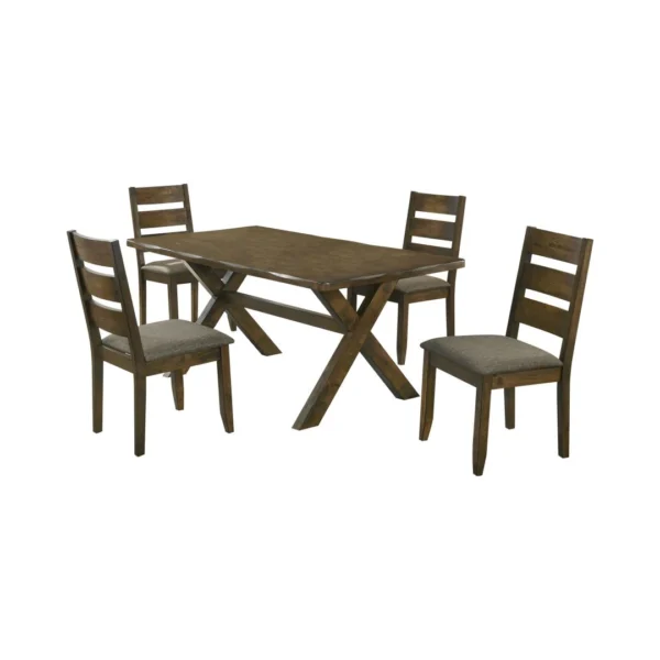 Alston 5 Piece Brown Farmhouse Dining Set By Coaster Furniture - Image 16
