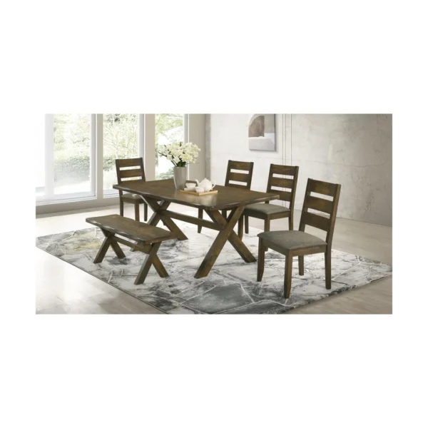 Alston 6-Piece Brown Dining Set By Coaster Furniture - Image 19