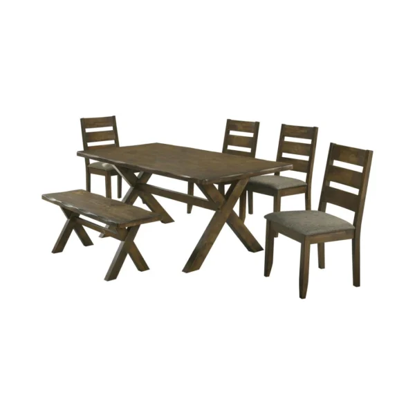 Alston 6-Piece Brown Dining Set By Coaster Furniture - Image 20
