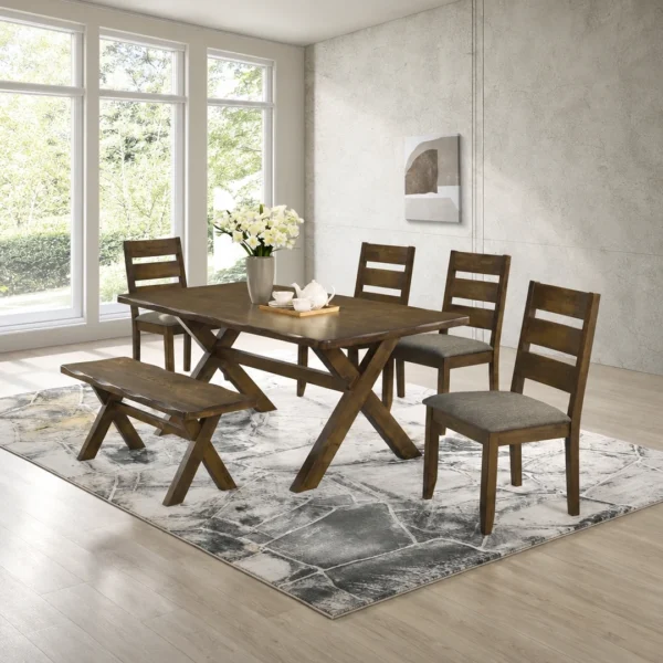 Alston Brown Solid Wood Dining Bench By Coaster Furniture - Image 7