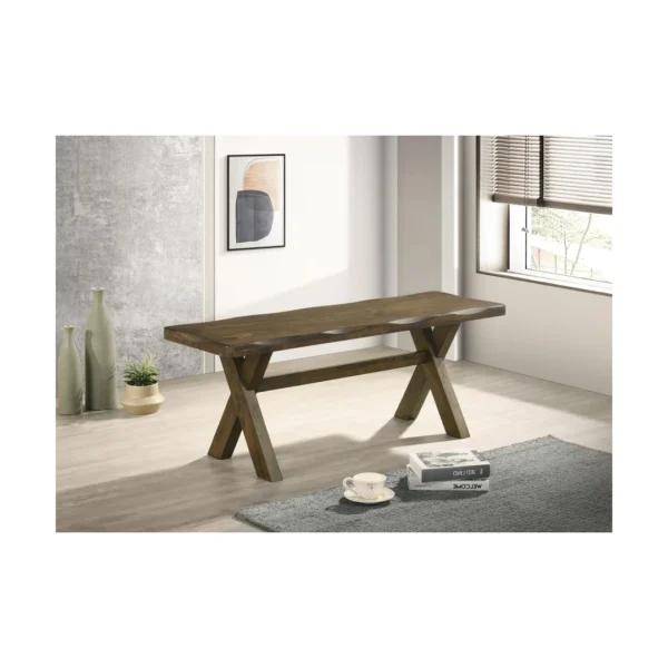 Alston Brown Solid Wood Dining Bench By Coaster Furniture - Image 8