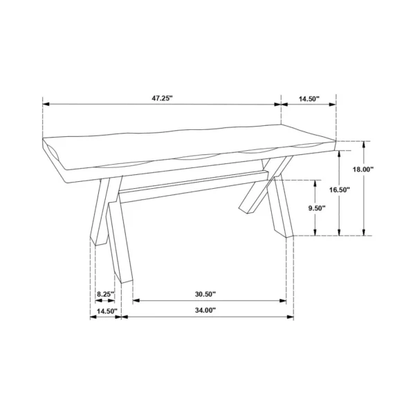 Alston Brown Solid Wood Dining Bench By Coaster Furniture - Image 13