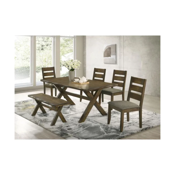 Alston Brown Solid Wood Dining Bench By Coaster Furniture - Image 14
