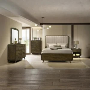 Eastlin 4Pc Queen Walnut Bedroom Set by Furniture of America