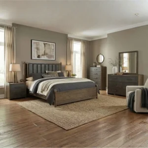 Newent 4pc Dark Walnut Queen Bedroom Set by Furniture of America