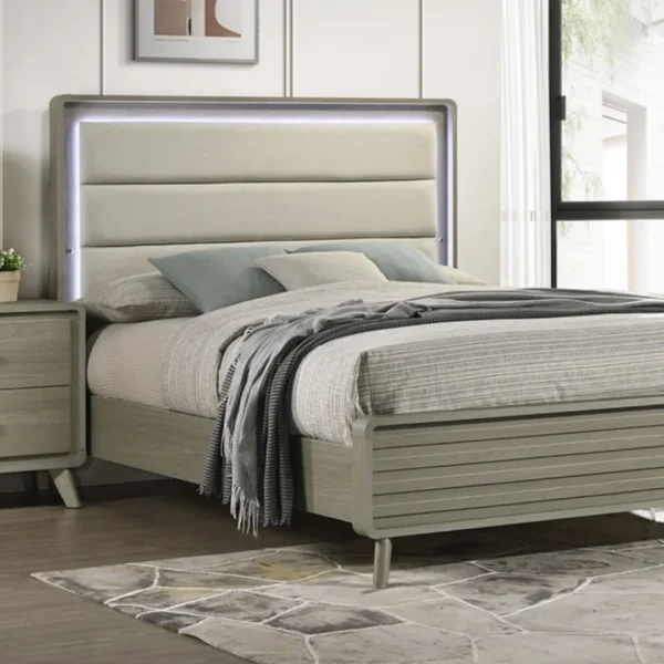 Rainier Gray 4Pc Queen Bedroom Set by Durniture of America - Image 2