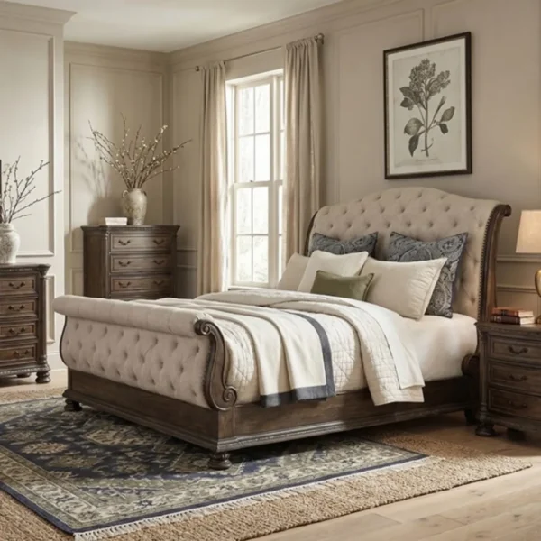 Lysandra 4pc Queen Beige Bedroom Set by Furniture of America - Image 7