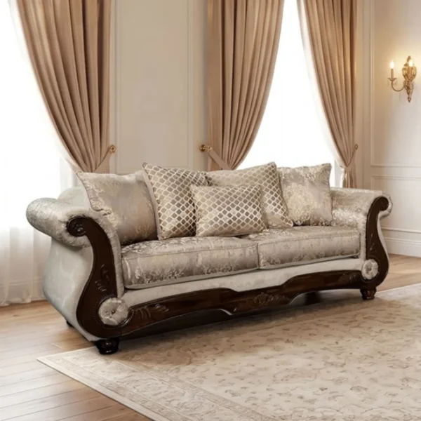 Fasciano 2 Piece Beige Sofa Set by Furniture of America - Image 2