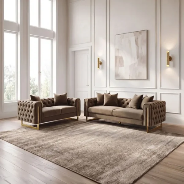 Avara Tufted Brown Velvet Loveseat by Furniture of America - Image 8