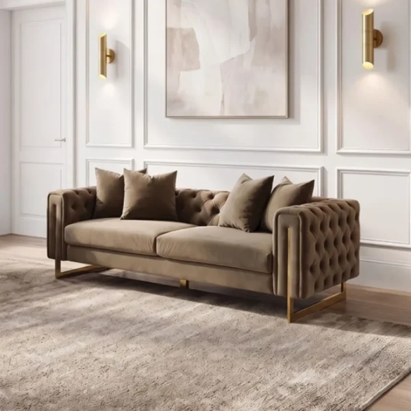 Avara 2pc Brown Living Room Sofa Set by Furniture of America - Image 2