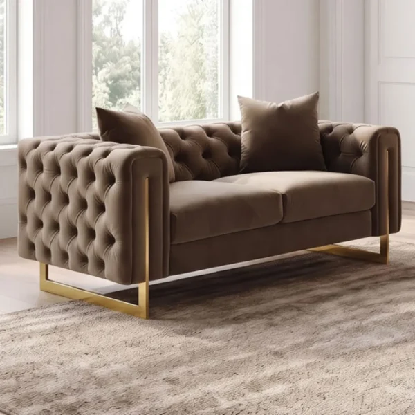 Avara 2pc Brown Living Room Sofa Set by Furniture of America - Image 3