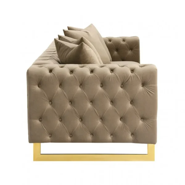 Avara Tufted Brown Velvet Loveseat by Furniture of America - Image 2