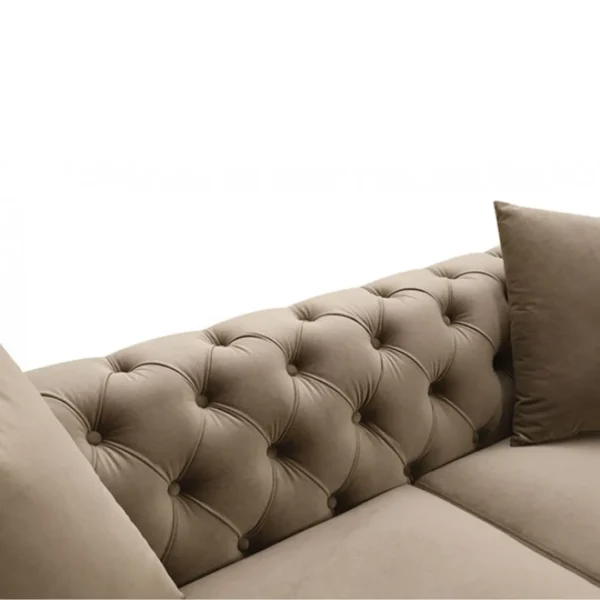 Avara Tufted Brown Velvet Loveseat by Furniture of America - Image 3