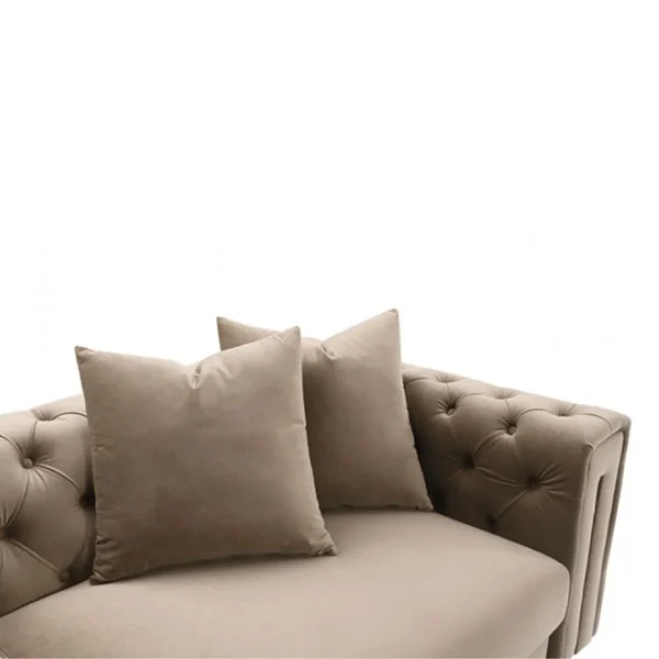 Avara Tufted Brown Velvet Loveseat by Furniture of America - Image 4