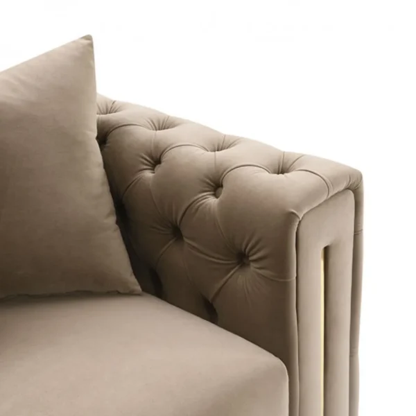 Avara Tufted Brown Velvet Loveseat by Furniture of America - Image 5