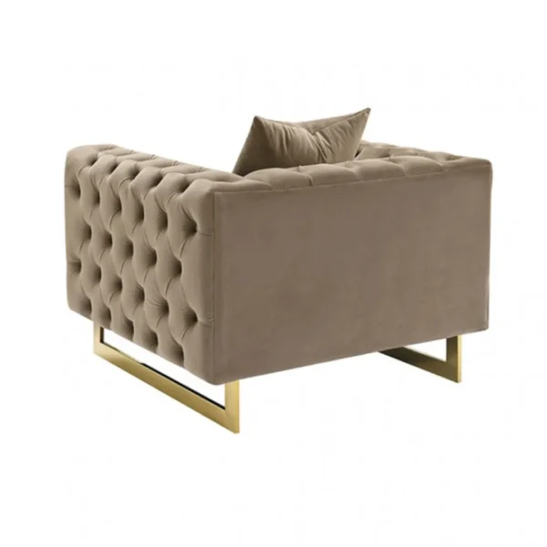 Avara Tufted Brown Velvet Armchair by Furniture of America - Image 2