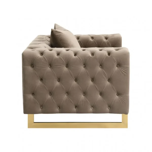 Avara Tufted Brown Velvet Armchair by Furniture of America - Image 3