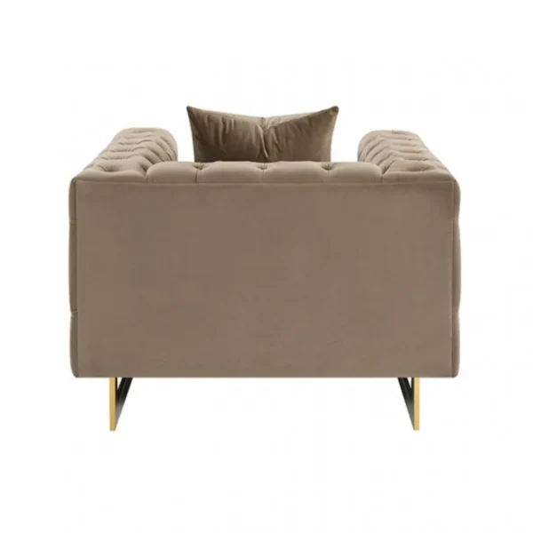 Avara Tufted Brown Velvet Armchair by Furniture of America - Image 5